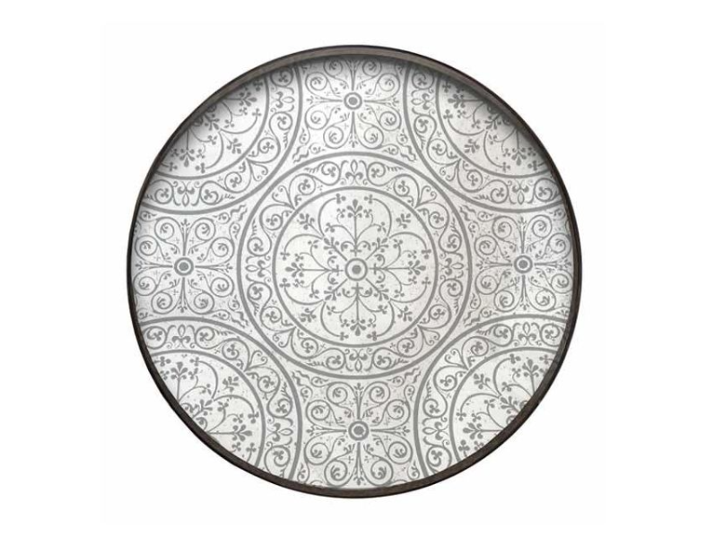 摩洛哥印花鏡面托盤 - 61 x 4 cm