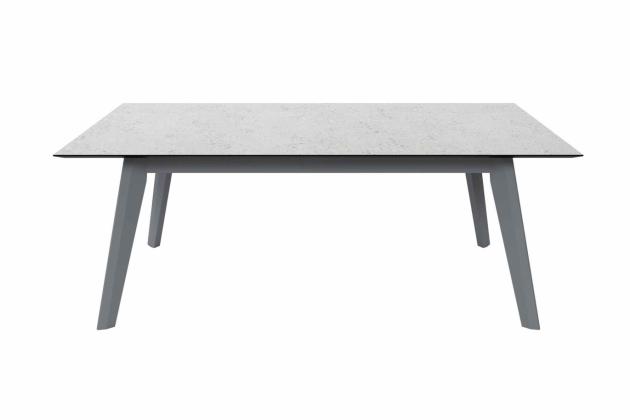 Malcolm dining table W Extension stone/dark grey legs